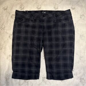 vintage y2k black plaid bermuda shorts – ymi – size 15